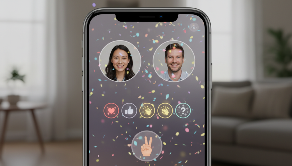 tombol reaksi FaceTime layar tombol reaksi FaceTime layar