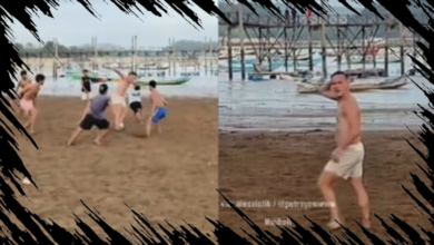 John Herdman Bermain Sepak Bola di Pantai Lombok Bersama Warga, Netizen Menyebut Energinya Positif